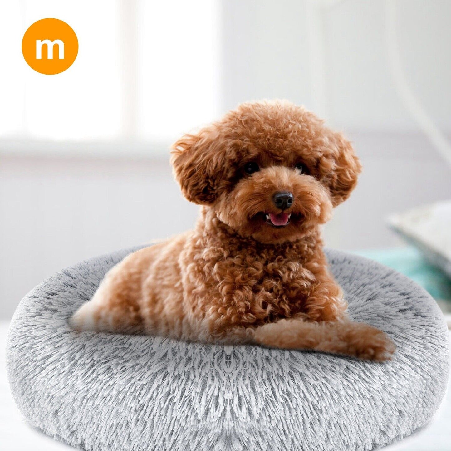 Plush Pet Dog Cat Bed Fluffy Soft Warm Calming Bed Sleeping Kennel Nest Non-Slip