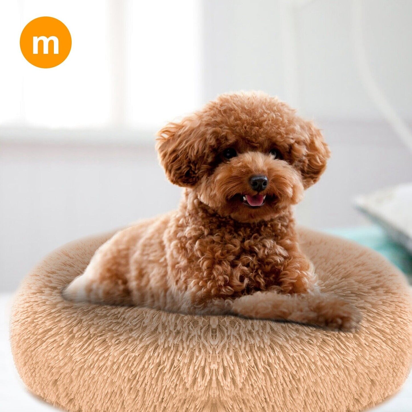 Plush Pet Dog Cat Bed Fluffy Soft Warm Calming Bed Sleeping Kennel Nest Non-Slip